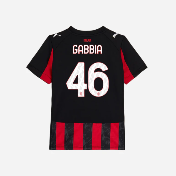 milan home 202526 kids jersey – 46 matteo gabbia Collection – Official AC Milan Kits Collection - Official AC Milan Kits