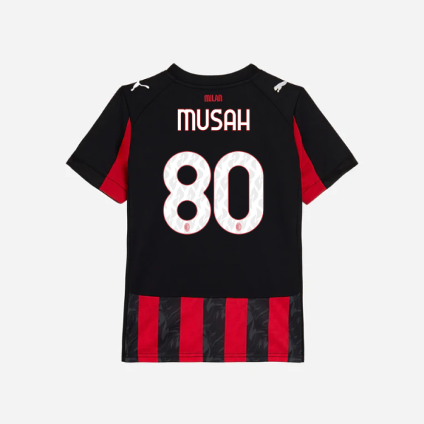 milan home 202526 kids jersey – 80 yunus musah Collection – Official AC Milan Kits Collection - Official AC Milan Kits