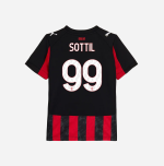 milan home 202526 kids jersey – 99 riccardo sottil Collection – Official AC Milan Kits Collection - Official AC Milan Kits