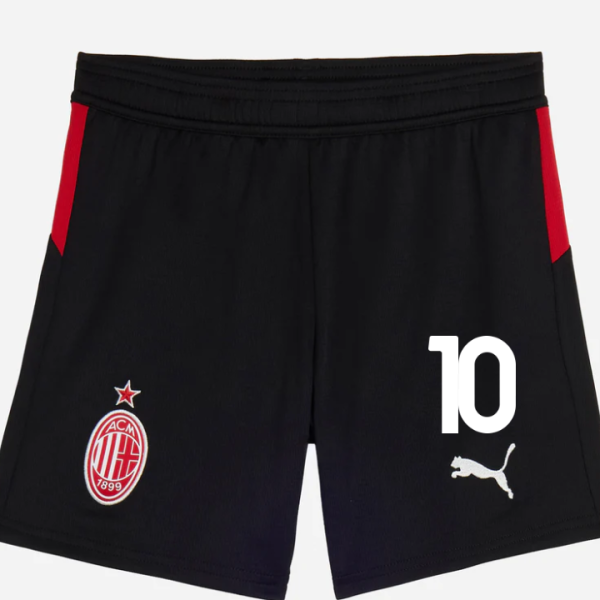 milan home 202526 kids shorts – 10 rafael leão Collection – Official AC Milan Kits Collection - Official AC Milan Kits