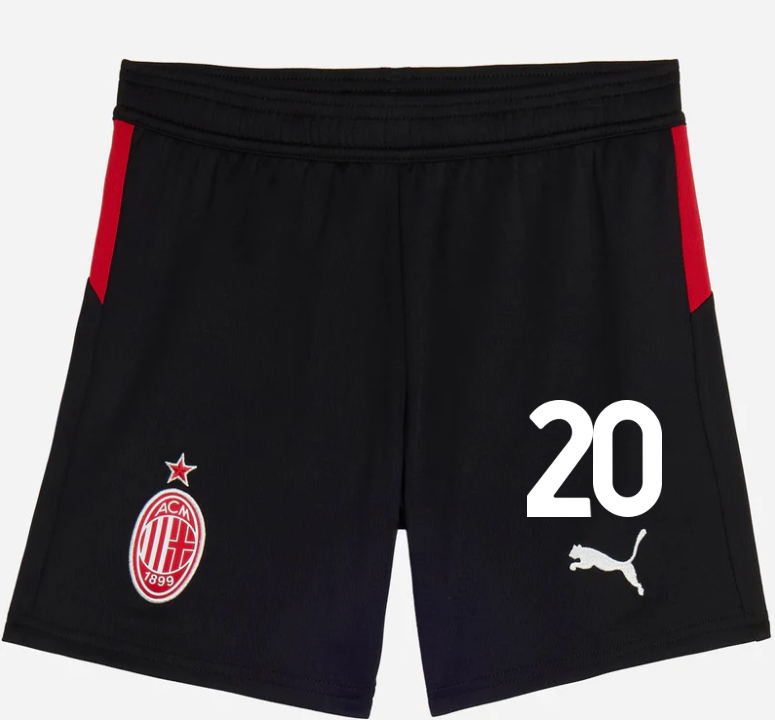 milan home 202526 kids shorts – 20 alejandro jimenez Collection – Official AC Milan Kits Collection - Official AC Milan Kits