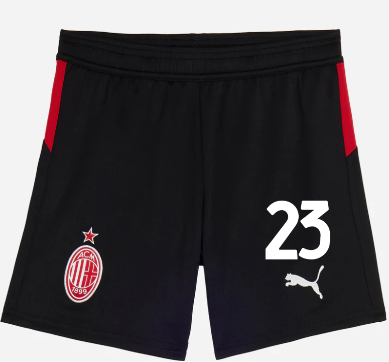 milan home 202526 kids shorts – 23 fikayo tomori Collection – Official AC Milan Kits Collection - Official AC Milan Kits