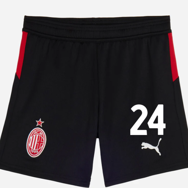 milan home 202526 kids shorts – 24 alessandro florenzi Collection – Official AC Milan Kits Collection - Official AC Milan Kits