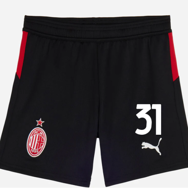 milan home 202526 kids shorts – 31 strahinja pavlović Collection – Official AC Milan Kits Collection - Official AC Milan Kits