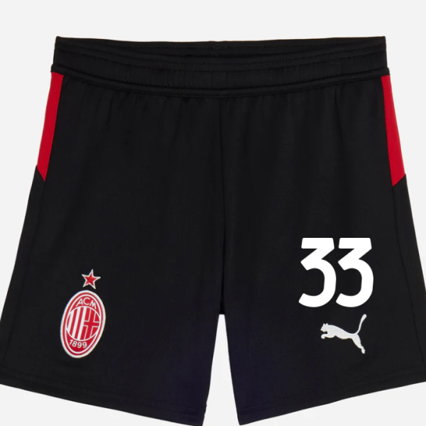 milan home 202526 kids shorts – 33 davide bartesaghi Collection – Official AC Milan Kits Collection - Official AC Milan Kits