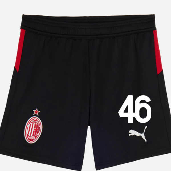 milan home 202526 kids shorts – 46 matteo gabbia Collection – Official AC Milan Kits Collection - Official AC Milan Kits