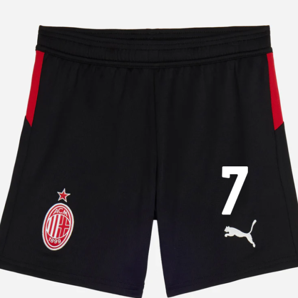 milan home 202526 kids shorts – 7 santiago gimenez Collection – Official AC Milan Kits Collection - Official AC Milan Kits