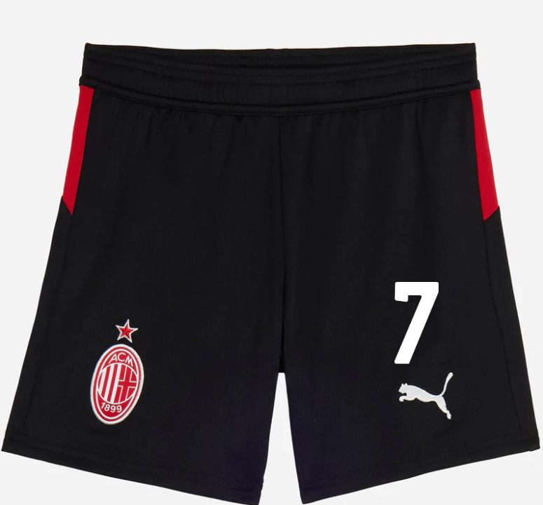 milan home 202526 kids shorts – 7 santiago gimenez Collection – Official AC Milan Kits Collection - Official AC Milan Kits