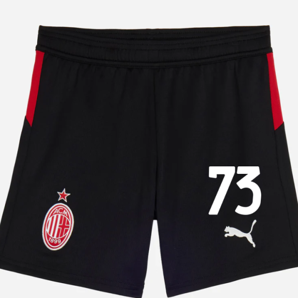 milan home 202526 kids shorts – 73 francesco camarda Collection – Official AC Milan Kits Collection - Official AC Milan Kits