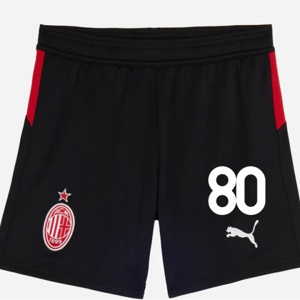 milan home 202526 kids shorts – 80 yunus musah Collection – Official AC Milan Kits Collection - Official AC Milan Kits