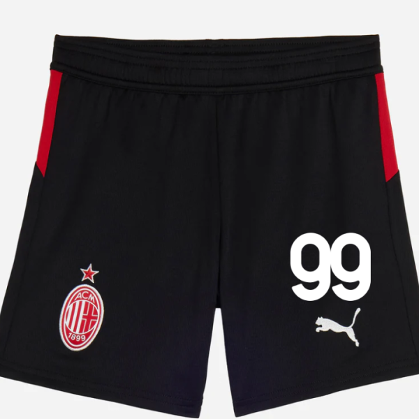 milan home 202526 kids shorts – 99 riccardo sottil Collection – Official AC Milan Kits Collection - Official AC Milan Kits