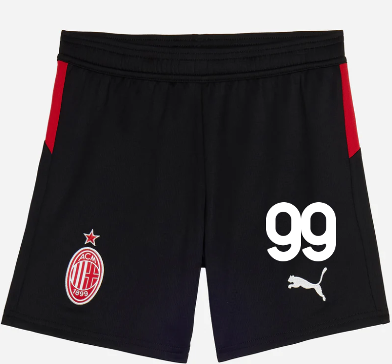 milan home 202526 kids shorts – 99 riccardo sottil Collection – Official AC Milan Kits Collection - Official AC Milan Kits