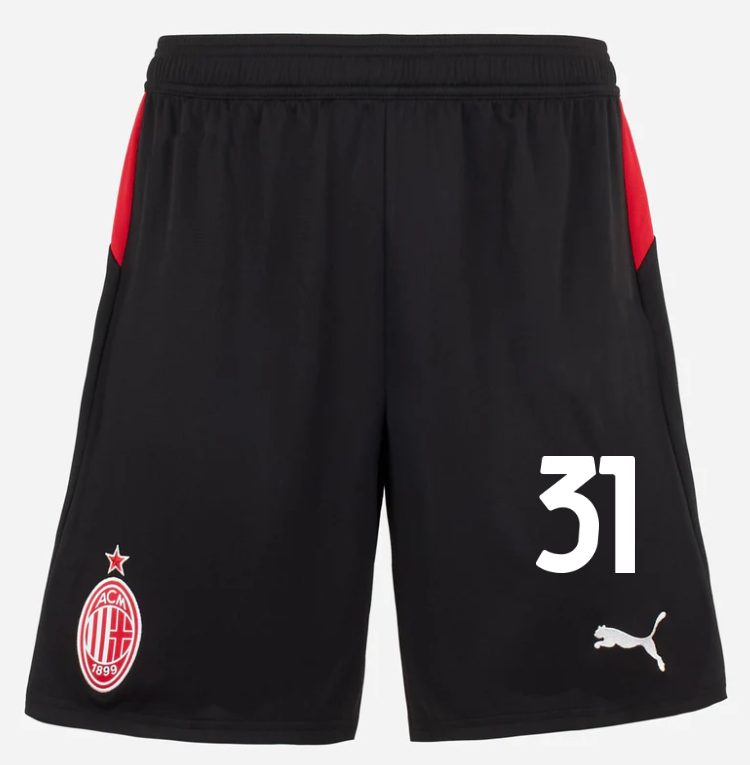 milan home 202526 shorts – 31 strahinja pavlović Collection – Official AC Milan Kits Collection - Official AC Milan Kits