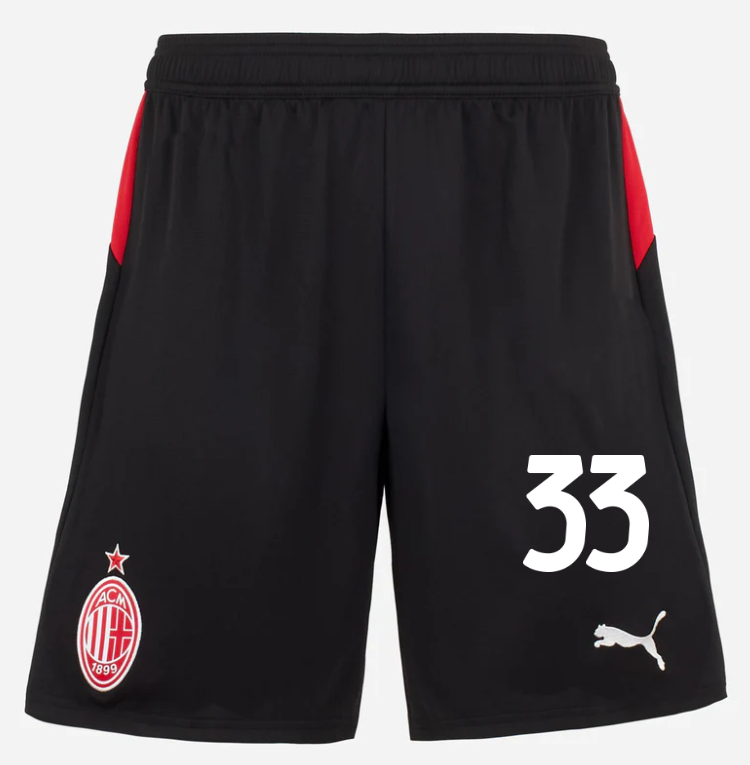 milan home 202526 shorts – 33 davide bartesaghi Collection – Official AC Milan Kits Collection - Official AC Milan Kits