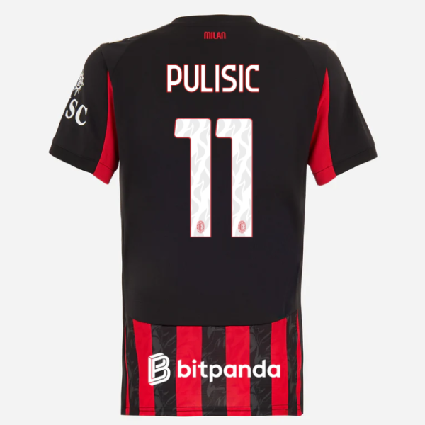milan home 202526 woman jersey – 11 christian pulisic Collection – Official AC Milan Kits Collection - Official AC Milan Kits
