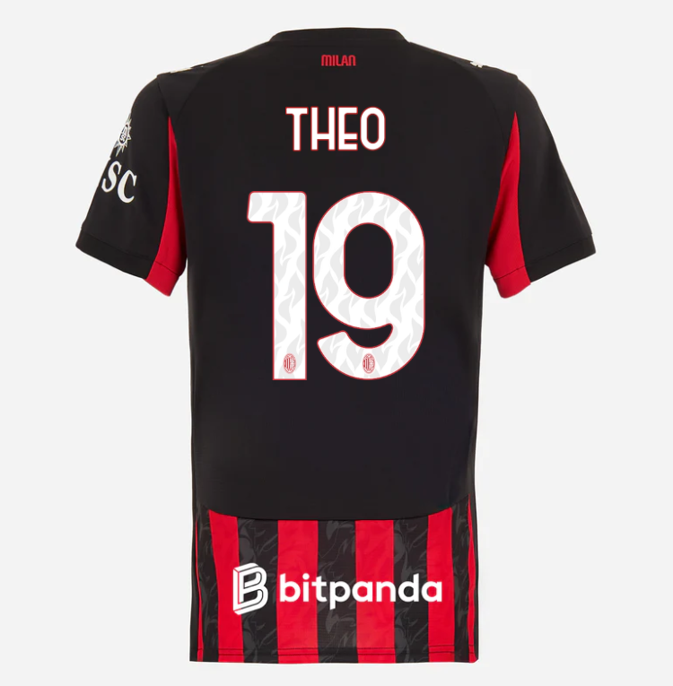 milan home 202526 woman jersey – 19 theo hernández Collection – Official AC Milan Kits Collection - Official AC Milan Kits