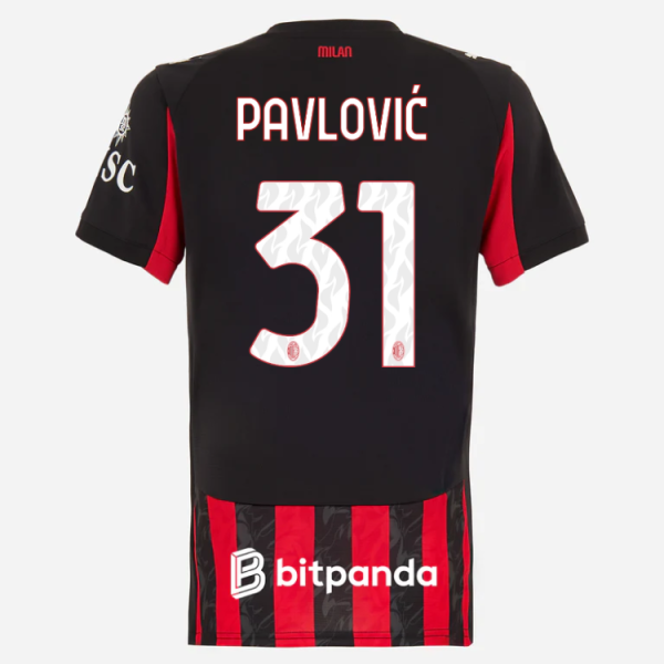 milan home 202526 woman jersey – 31 strahinja pavlović Collection – Official AC Milan Kits Collection - Official AC Milan Kits