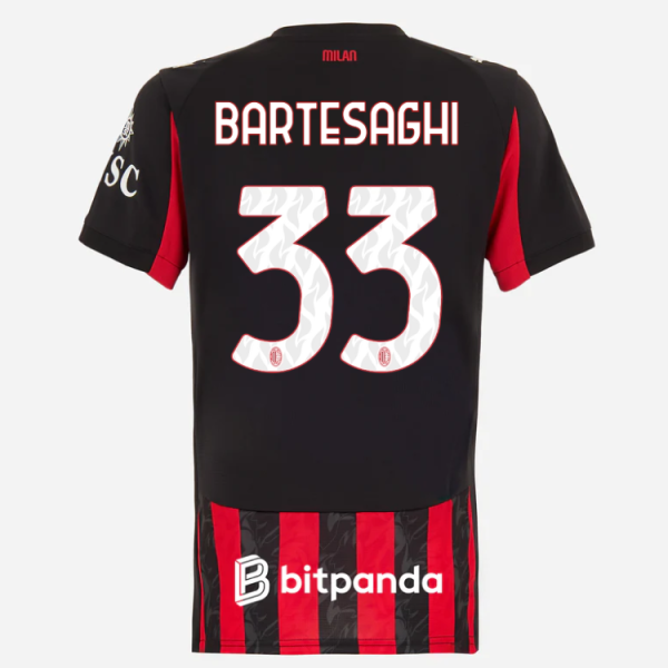 milan home 202526 woman jersey – 33 davide bartesaghi Collection – Official AC Milan Kits Collection - Official AC Milan Kits
