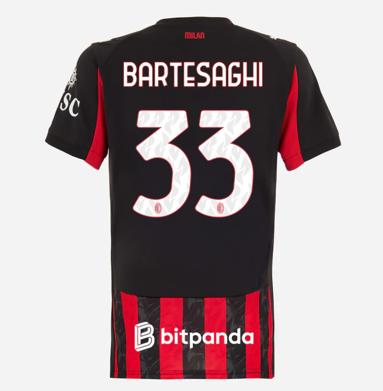 milan home 202526 woman jersey – 33 davide bartesaghi Collection – Official AC Milan Kits Collection - Official AC Milan Kits