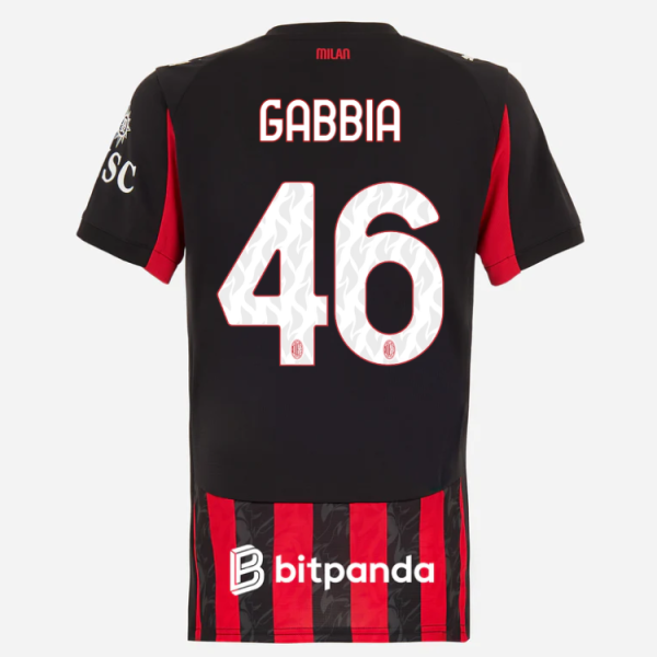 milan home 202526 woman jersey – 46 matteo gabbia Collection – Official AC Milan Kits Collection - Official AC Milan Kits