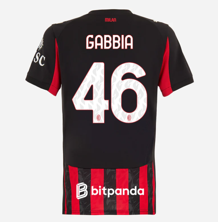 milan home 202526 woman jersey – 46 matteo gabbia Collection – Official AC Milan Kits Collection - Official AC Milan Kits