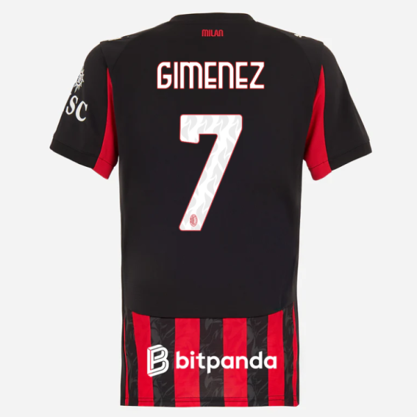 milan home 202526 woman jersey – 7 santiago gimenez Collection – Official AC Milan Kits Collection - Official AC Milan Kits