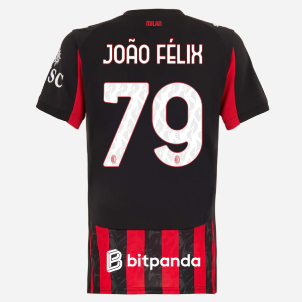 milan home 202526 woman jersey – 79 joão félix Collection – Official AC Milan Kits Collection - Official AC Milan Kits