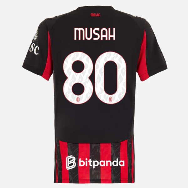 milan home 202526 woman jersey – 80 yunus musah Collection – Official AC Milan Kits Collection - Official AC Milan Kits