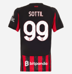 milan home 202526 woman jersey – 99 riccardo sottil Collection – Official AC Milan Kits Collection - Official AC Milan Kits