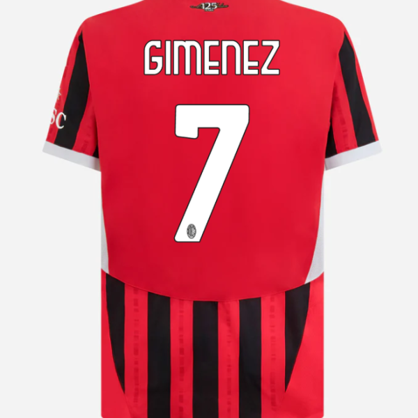 milan home authentic 202425 jersey – 7 santiago gimenez Collection – Official AC Milan Kits Collection - Official AC Milan Kits