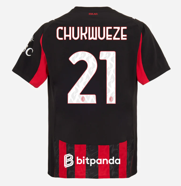 milan home authentic 202526 jersey – 21 samuel chukwueze Collection – Official AC Milan Kits Collection - Official AC Milan Kits