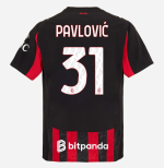 milan home authentic 202526 jersey – 31 strahinja pavlović Collection – Official AC Milan Kits Collection - Official AC Milan Kits