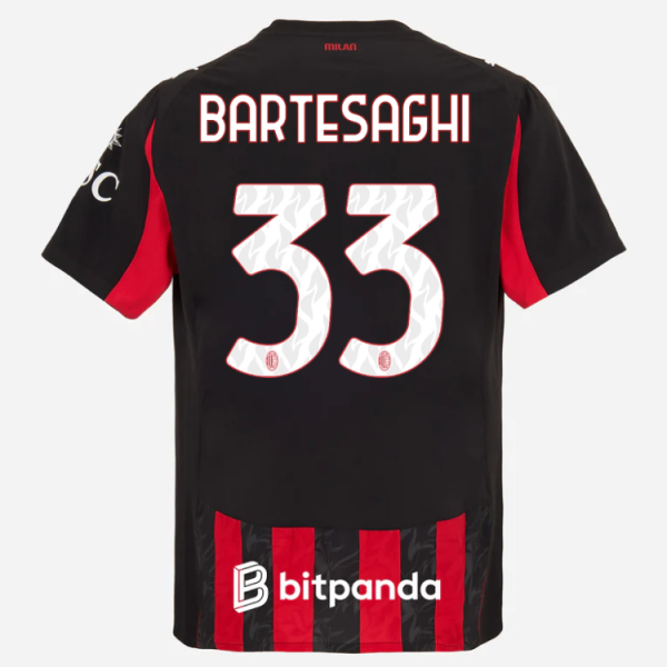 milan home authentic 202526 jersey – 33 davide bartesaghi Collection – Official AC Milan Kits Collection - Official AC Milan Kits