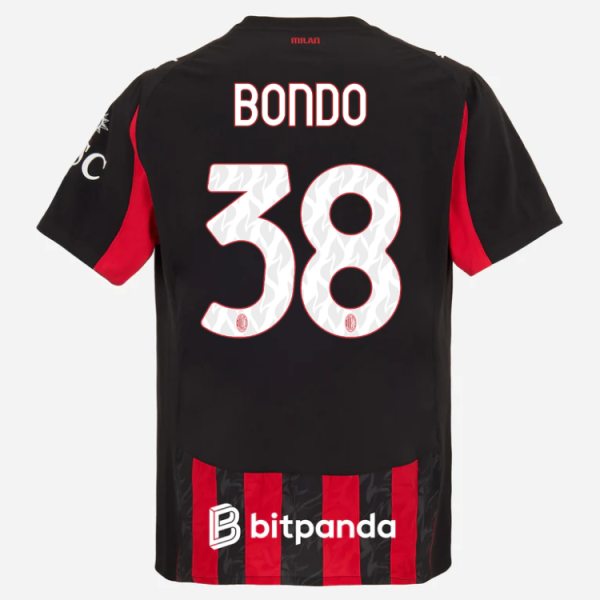 milan home authentic 202526 jersey – 38 warren bondo Collection – Official AC Milan Kits Collection - Official AC Milan Kits