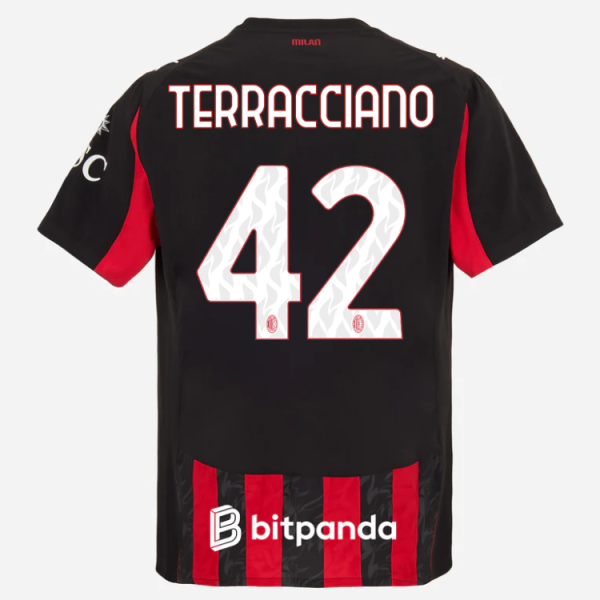 milan home authentic 202526 jersey – 42 filippo terracciano Collection – Official AC Milan Kits Collection - Official AC Milan Kits