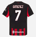 milan home authentic 202526 jersey – 7 santiago gimenez Collection – Official AC Milan Kits Collection - Official AC Milan Kits