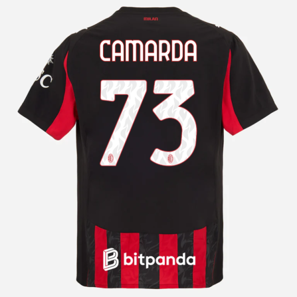 milan home authentic 202526 jersey – 73 francesco camarda Collection – Official AC Milan Kits Collection - Official AC Milan Kits