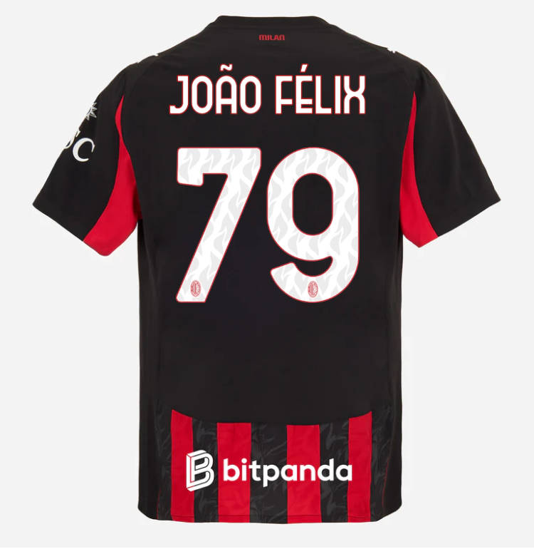 milan home authentic 202526 jersey – 79 joão félix Collection – Official AC Milan Kits Collection - Official AC Milan Kits