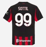 milan home authentic 202526 jersey – 99 riccardo sottil Collection – Official AC Milan Kits Collection - Official AC Milan Kits
