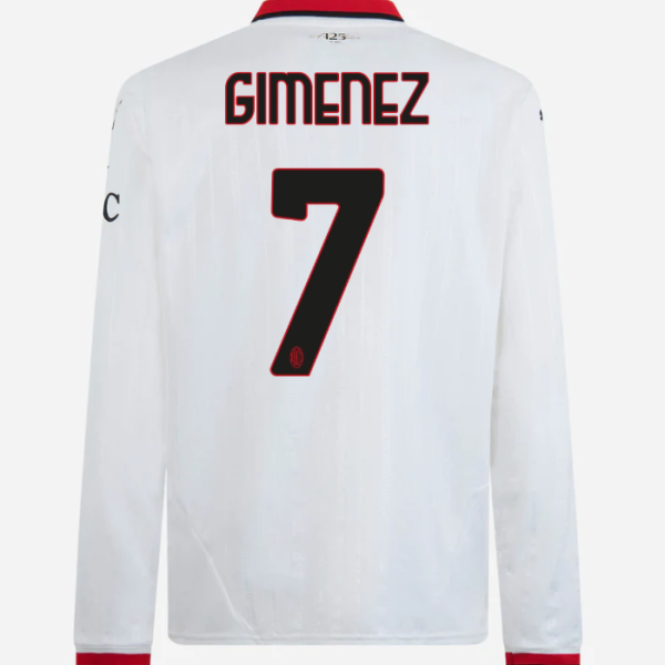 milan long sleeve away 202425 jersey – 7 santiago gimenez Collection – Official AC Milan Kits Collection - Official AC Milan Kits