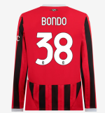 milan long sleeve home 202425 jersey – 38 warren bondo Collection – Official AC Milan Kits Collection - Official AC Milan Kits