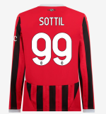milan long sleeve home 202425 jersey – 99 riccardo sottil Collection – Official AC Milan Kits Collection - Official AC Milan Kits