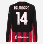milan long sleeve home 202526 jersey – 14 tijjani reijnders Collection – Official AC Milan Kits Collection - Official AC Milan Kits
