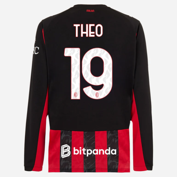 milan long sleeve home 202526 jersey – 19 theo hernández Collection – Official AC Milan Kits Collection - Official AC Milan Kits