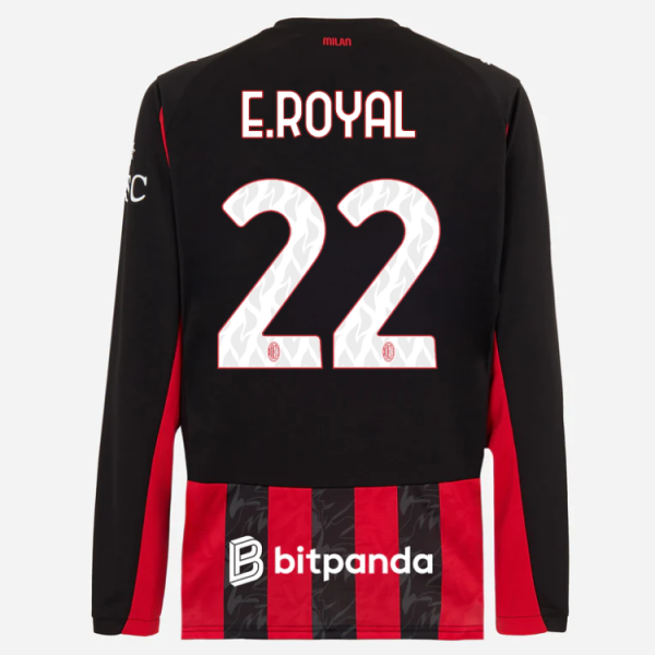 milan long sleeve home 202526 jersey – 22 emerson royal Collection – Official AC Milan Kits Collection - Official AC Milan Kits