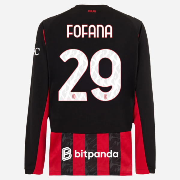 milan long sleeve home 202526 jersey – 29 youssouf fofana Collection – Official AC Milan Kits Collection - Official AC Milan Kits