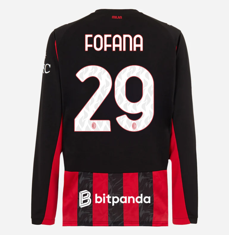 milan long sleeve home 202526 jersey – 29 youssouf fofana Collection – Official AC Milan Kits Collection - Official AC Milan Kits