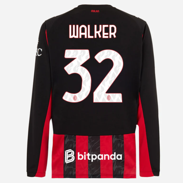 milan long sleeve home 202526 jersey – 32 kyle walker Collection – Official AC Milan Kits Collection - Official AC Milan Kits
