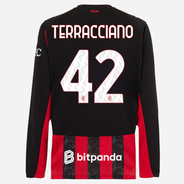milan long sleeve home 202526 jersey – 42 filippo terracciano Collection – Official AC Milan Kits Collection - Official AC Milan Kits