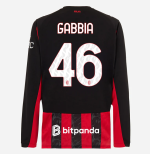 milan long sleeve home 202526 jersey – 46 matteo gabbia Collection – Official AC Milan Kits Collection - Official AC Milan Kits